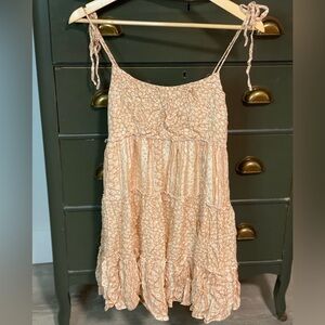 Pink Flowy Spaghetti Strap Boho Dress